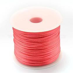Fil de nylon, corde de satin de rattail, tomate, 1.0mm, environ 76.55 yards (70 m)/rouleau