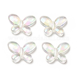 Transparent Acrylic Beads, AB Color, Faceted, Butterfly, Clear AB, 20x27.5x5mm, Hole: 1.8mm, about 300pcs/500g