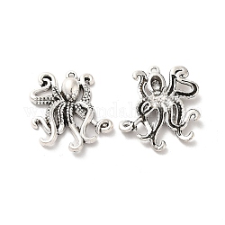 Pendente in lega stile tibetano, fascino del calamaro, argento antico, 34x32x5mm, Foro: 1.8 mm, circa 98pcs/500g
