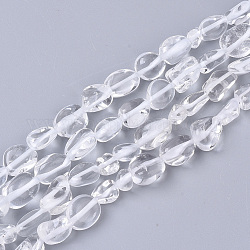 Natural Quartz Crystal Beads Strands, Rock Crystal, Nuggets, Tumbled Stone, 5~11x5~8x3~6mm, Hole: 0.8mm, about: 52~56pcs/Strand, 15.94 inch(40.5cm)