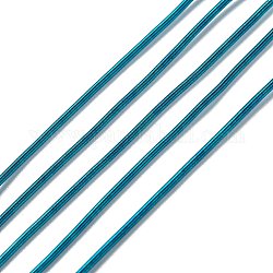 Gimpendraht aus französischem Draht, flexibler runder Kupferdraht, Metallgarn für Stickprojekte und Schmuckherstellung, blaugrün, 18 Gauge (1 mm), 10 g / Beutel