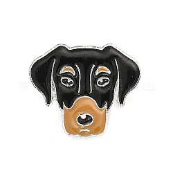 Broche en émail chien avec embrayages papillon en laiton, insigne en alliage pour vêtements de sac à dos, doberman, 20.5x24.5x10mm, pin: 1.1 mm