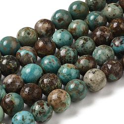 Chapelets de perles en turquoise naturelle, ronde, 9mm, Trou: 0.7mm, Environ 41~43 pcs/chapelet, 15.16''~15.35'' (38.5~39 cm)