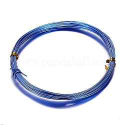 Round Aluminum Wire, Bendable Metal Craft Wire, for DIY Arts and Craft Projects, Blue, 20 Gauge, 0.8mm, 5m/roll(16.4 Feet/roll)