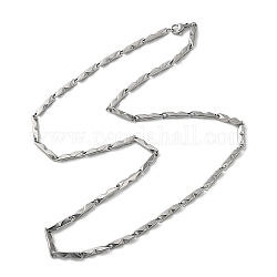 201 colliers de chaîne à maillons rainurés en acier inoxydable pour hommes et femmes, couleur inoxydable, 21.81 pouce (55.4 cm)