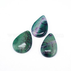 Natural Gemstone Pendants, teardrop, Agate, 30~34x20~23x5~6mm, Hole: 1.5mm