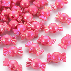 Perles acryliques opaques, couleur ab , candy, cerise, 17x9x9mm, Trou: 2mm, environ 943 pcs/500 g