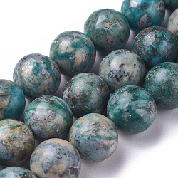 Fili di perle di pirite africana naturale, tinto, tondo, 10mm, Foro: 0.8 mm, circa 41 pcs/filo, 15.75 pollice (40 cm)