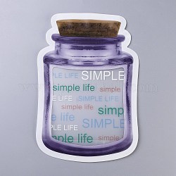 Bolsas selladas con cremallera en forma de botella reutilizable, bolsas de almacenamiento de alimentos con sello hermético fresco, para galletas de caramelo de nueces, púrpura, 24.5x16.7 cm