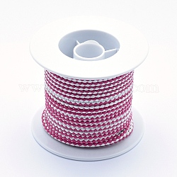 Geflochtenes Mikrofaser-Lederband, rosa, 3 mm