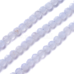 Naturali pizzo blu agata perline fili, sfaccettato, tondo, 3~3.5mm, Foro: 0.5 mm, circa 115~130pcs/filo, 14.5~16.1 pollice (37~41 cm)