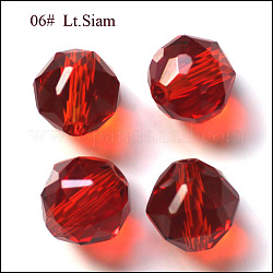 Imitation Austrian Crystal Beads, Grade AAA, Faceted, Round, Red, 8mm, Hole: 0.9~1mm