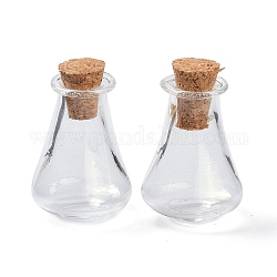 Glass Cork Bottles, Glass Empty Wishing Bottles, DIY Vials for Home Decorations, Clear, 17x27mm