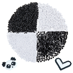 Pe cuentas melty diy fusionan abalorios recargas, tubo, negro, 3~5x2.5~5mm, 200 g / sistema