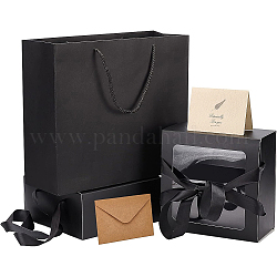 ベネクリエイトDIYボックス作成キット  厚紙箱を含む  紙袋  葉柄クラフト封筒とグリーティングカードセット  ミックスカラー  20x20x9cm  2個/袋