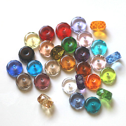Abalorios de cristal austriaco de imitación, aaa grado, facetados, plano y redondo, color mezclado, 8x3.5mm, agujero: 0.9~1 mm