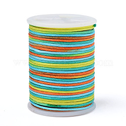 Segmentgefärbter Polyesterfaden, geflochtene Schnur, Farbig, 1 mm, ca. 7.65 Yard (7m)/Rolle