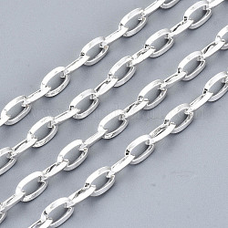 304 Stainless Steel Cable Chains, with Spool, Unwelded, Oval, Silver, 6.5x4x1mm, about 32.8 Feet(10m)/roll