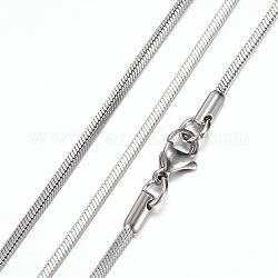 Collares de cadena de espiga de 304 acero inoxidable, con cierre de langosta, color acero inoxidable, 19.8 pulgada (50.5 cm), 2mm