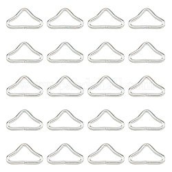 Anillos de hierro, triángulo, accesorios de trampolín de gimnasia, Platino, 44.5x26x4.5mm, 10 PC / sistema