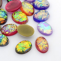 Résine imité ovales cabochons d'opale, couleur mixte, 18x13x7mm