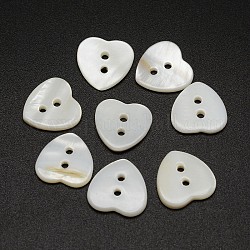 Кнопки с сердечником на 2 отверстие, белые, 12x12x2 мм, отверстие : 1.5 мм