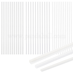 BENECREAT 60Pcs 3 Styles Abs Styrene Plastic L-Shaped Right Angle Strip White, Thick Styrene Plastic Evenly Legged Angularly Formed, for DIY Craft Sandbox Material for Model Building