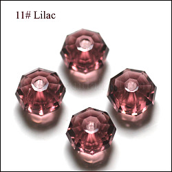 Abalorios de cristal austriaco de imitación, aaa grado, facetados, octágono, púrpura, 6x4mm, agujero: 0.7~0.9 mm