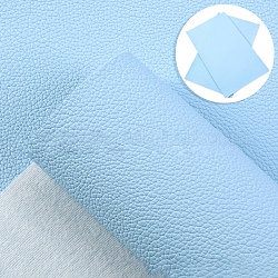 Kunstlederstoff mit Lichee-Muster, für Bekleidungszubehör, Licht Himmel blau, 33x20x0.07 cm