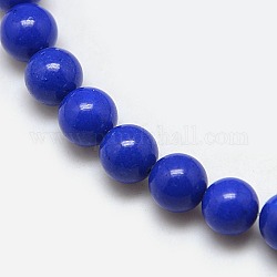 Kunsttürkisfarbenen Perlen Stränge, gefärbt, Runde, Blau, 4 mm, Bohrung: 1 mm, ca. 90 Stk. / Strang, 15.7 Zoll