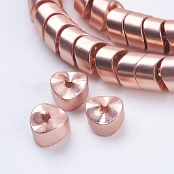 Non magnetici perle ematite sintetico fili, smerigliato, onda, placcato oro rosa, 8x5mm, Foro: 1.5 mm, circa 98pcs/filo, 16.1 pollice (41 cm)