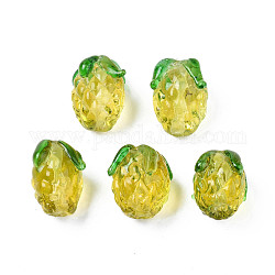 Manuell Murano Glas Perlen, Ananas, Gelb, 13~15x12~14x12~14 mm, Bohrung: 1~1.4 mm