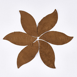 Eco-Friendly Sheepskin Leather Big Pendants, Leaf, Chocolate, 70x29x1mm, Hole: 1.4mm