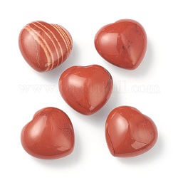 Piedra natural del amor del corazón del jaspe rojo, piedra de palma de bolsillo para el equilibrio de reiki, 24.5~25.5x25~26x13.5~15mm