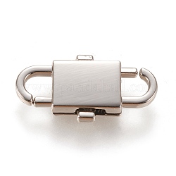 Hebillas de cadena de aleación ajustables, para accesorios de bolsa con correa de cadena, Platino, 32x17x4.5mm, agujero: 6x6 mm