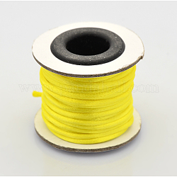 Makramee rattail chinesischer Knoten machen Kabel runden Nylon geflochten Schnur Themen, Gelb, 2 mm, ca. 10.93 Yard (10m)/Rolle