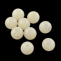 Perles rondes en acrylique d'imitation pierre précieuse, papayawhip, 6mm, Trou: 1.5mm, environ 4100 pcs/500 g