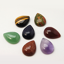 Gemstone Cabochons, teardrop, Mixed Color, 18x13x5mm