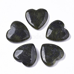 Jade xinyi naturel/pierre d'amour de coeur de jade du sud chinois, pierre de palme de poche pour équilibrer le reiki, 24.5x25x6~7mm