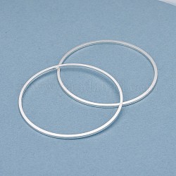 Messing Verbinderring, langlebig plattiert, runden Ring, 925 Sterling versilbert, 35x1 mm, Innendurchmesser: 33 mm