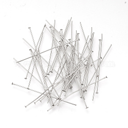 304 Stainless Steel Flat Head Pins, Stainless Steel Color, 50x0.7mm, Head: 1.5mm