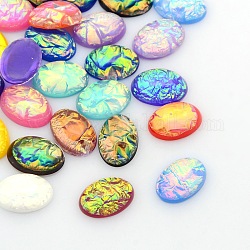 Resina ovale cabochon imitare opale, colore misto, 25x18x9mm
