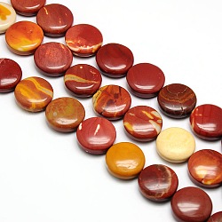 Natürliche flache runde mookaite Perlen Stränge, 20x7~9 mm, Bohrung: 1 mm, ca. 20 Stk. / Strang, 15.74 Zoll