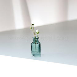 Bottiglie di vaso di vetro in miniatura trasparente, accessori per la casa delle bambole da giardino micro paesaggistico, decorazioni per oggetti di scena fotografici, verde acqua, 14x28mm