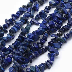 Chapelets de perles en lapis-lazuli naturel, teinte, puce, 5~8mm, Trou: 1mm, environ 33 pouce (84 cm)