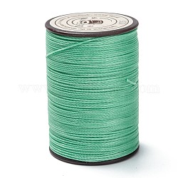 ラウンドワックスポリエステル糸ストリング  マイクロマクラメコード  ツイストコード  革縫い用  ミディアムシーグリーン  0.55mm  約131.23ヤード（120m）/ロール
