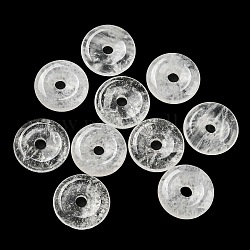 Natural Quartz Crystal China Safety Buckle Pendants, 15~16x3~4mm, Hole: 3mm