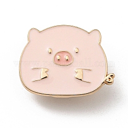 Lindo pin esmaltado con viñetas de animales, broche de aleación de oro claro para mujer, cerdo, rosa, 21x27x1.5mm