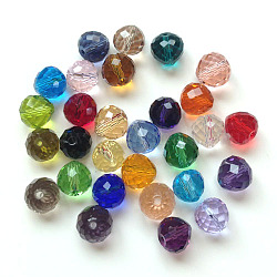 Imitation Austrian Crystal Beads, Grade AAA, Faceted, Teardrop, Mixed Color, 6mm, Hole: 0.7~0.9mm