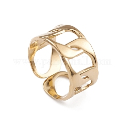 Placcatura ionica (ip) 304 anelli per polsini con catene barbazzale in acciaio inossidabile per donna, vero placcato oro 14k, diametro interno: 16.8mm